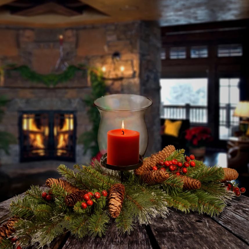 Greenery | National Tree Company Crestwood Pine Candleholder Centerpieces F2L4F502